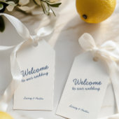 Minimalistische Retro Blue Wedding Gift Label Cadeaulabel