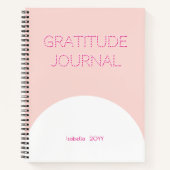 Minimalistische Retro Blush Pink Dankbaarheid Dagb Notitieboek (Voorkant)