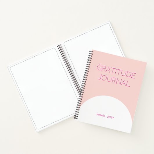 Minimalistische Retro Blush Pink Dankbaarheid Dagb Notitieboek (Binnen)