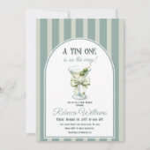 Minimalistische Retro Bow Tini One Martini Baby sh Kaart
