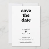 Minimalistische retro bruiloft save the date (Voorkant)
