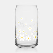 Minimalistische Retro Daisies naam Blikvorm Glas (Achterkant)