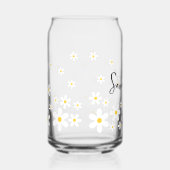 Minimalistische Retro Daisies naam Blikvorm Glas (Rechts)