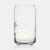 Minimalistische Retro Daisies naam Blikvorm Glas (Links)