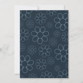 Minimalistische Retro Daisy Blue Kaart (Achterkant)