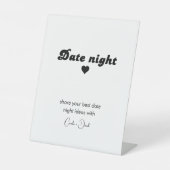 Minimalistische retro datum Nachtideeën Teken Reclamebord Met Voetstuk (Voorkant)