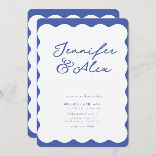 Minimalistische Retro Fotocollage Bruiloftsuitnodi Kaart (Voorkant / Achterkant)