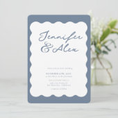 Minimalistische Retro-Fotocollage-Hochzeitseinladu Kaart (Staand voorkant)