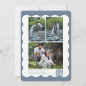 Minimalistische Retro-Fotocollage-Hochzeitseinladu Kaart (Achterkant)