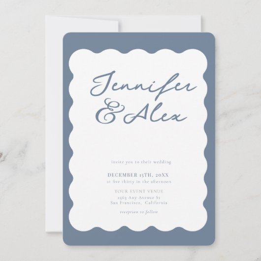 Minimalistische Retro-Fotocollage-Hochzeitseinladu Kaart (Voorkant)