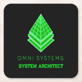 Minimalistische Retro-Futurisme Omni Systems Tech Kartonnen Onderzetters (Voorkant)