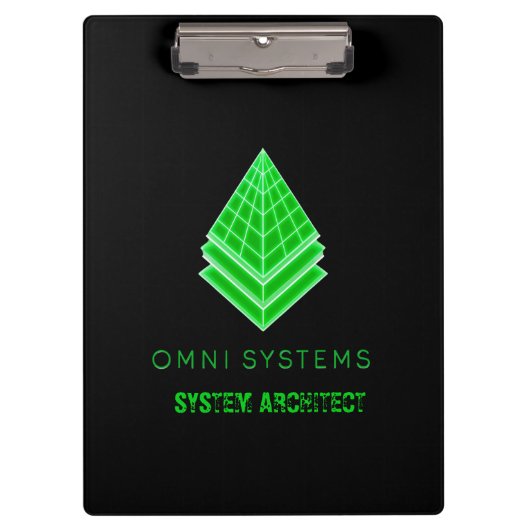 Minimalistische Retro-Futurisme Omni Systems Tech Klembord (Voorkant)