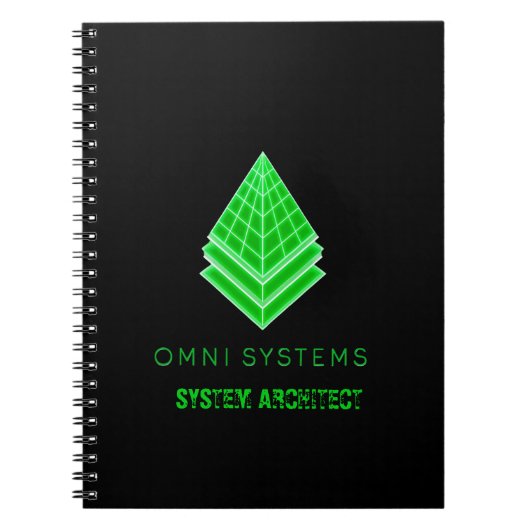 Minimalistische Retro-Futurisme Omni Systems Tech Notitieboek (Voorkant)
