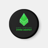 Minimalistische Retro-Futurisme Omni Systems Techn Magneet (Voorkant)