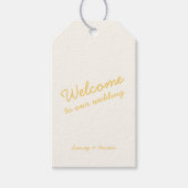 Minimalistische Retro Geel Bruiloftsgeschenk Label Cadeaulabel (Voorkant)