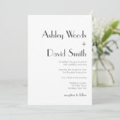 Minimalistische retro geïnspireerde trouwuitnodigi kaart (Staand voorkant)