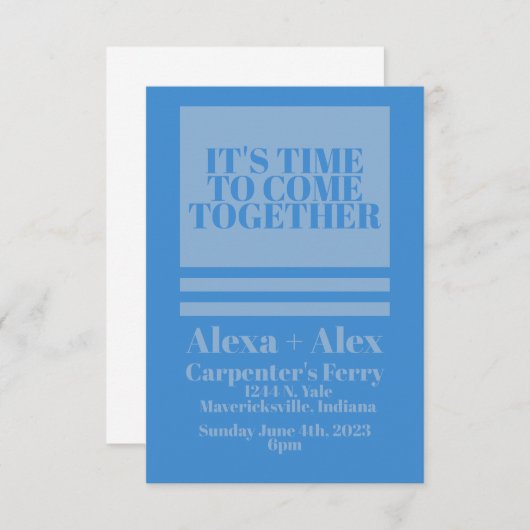 Minimalistische retro-geïnspireerde uitnodiging (Voorkant / Achterkant)