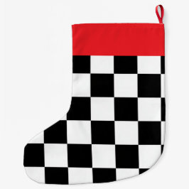 Minimalistische Retro Geruite – Monochrome Streetw Grote Kerstsok