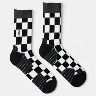 Minimalistische Retro Geruite – Monochrome Streetw Sokken