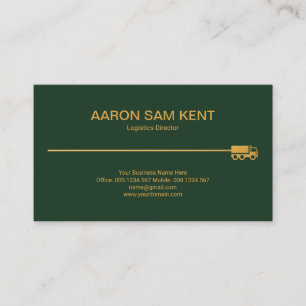 Minimalistische Retro Gold Truck Route Logistics Visitekaartje