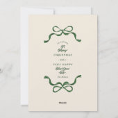 Minimalistische retro groene bogen foto feestdagenkaart (Achterkant)