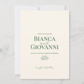 Minimalistische Retro Groene Typografie Trouwdag Kaart (Voorkant)