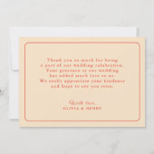 Minimalistische Retro Groovy Jaren 60 Bedankkaart (Achterkant)