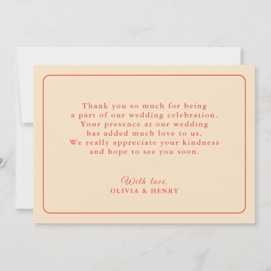 Minimalistische Retro Groovy Jaren 60 Dankkaart Bedankkaart (Achterkant)