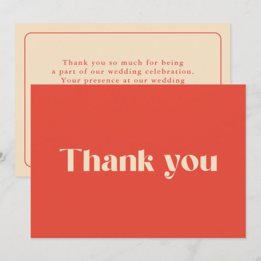 Minimalistische Retro Groovy Jaren 60 Dankkaart Bedankkaart (Voorkant / Achterkant)