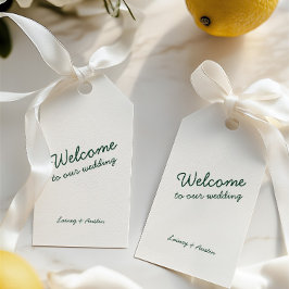 Minimalistische retro handgeschreven huwelijkscade cadeaulabel