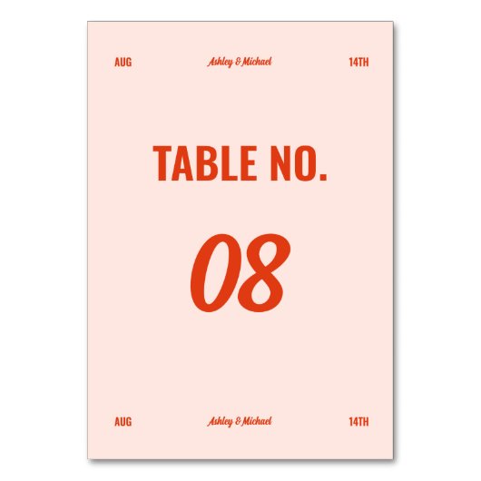 Minimalistische Retro kleuren bruiloft Kaart (Voorkant)