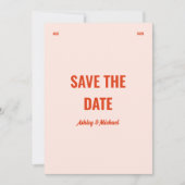 Minimalistische retro kleurrijke bruiloft save the date (Voorkant)