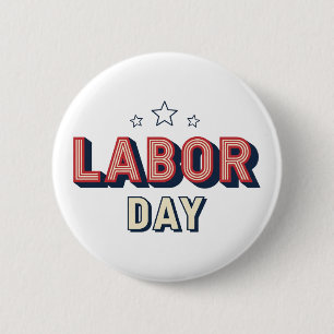 Minimalistische Retro Labor Day Ronde Button 5,7 Cm