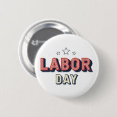 Minimalistische Retro Labor Day Ronde Button 5,7 Cm (Voorkant /achterkant)