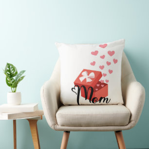 minimalistische retro moeder hart doos ontwerp kussen