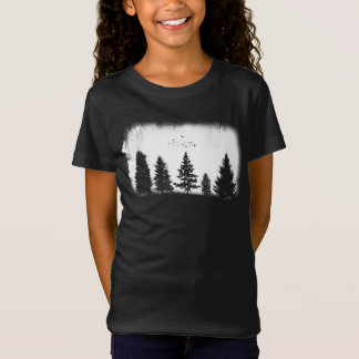 Minimalistische retro Natuur wilde bomen T-shirt