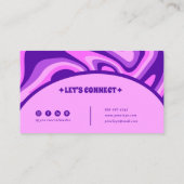 Minimalistische Retro Paarse Roze Abstract Boho Gr Visitekaartje (Achterkant)