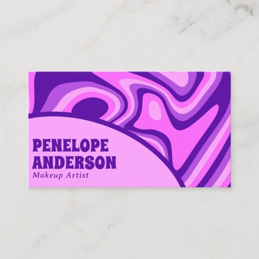 Minimalistische Retro Paarse Roze Abstract Boho Gr Visitekaartje (Voorkant)