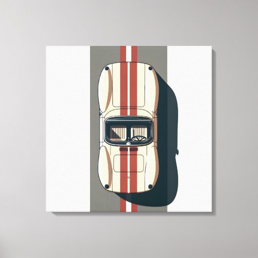 Minimalistische Retro Raceauto Streep Canvas Afdruk (Voorkant)