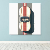 Minimalistische Retro Raceauto Streep Canvas Afdruk (Insitu (Houten vloer))