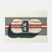 Minimalistische Retro Raceauto Streep Deurmat (Voorkant)