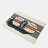 Minimalistische Retro Raceauto Streep Deurmat (Schuin)