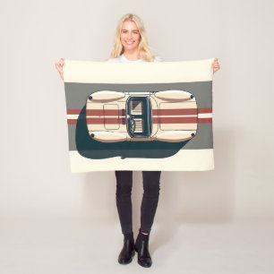 Minimalistische Retro Raceauto Streep Fleece Deken