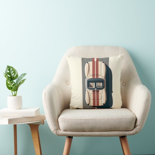 Minimalistische Retro Raceauto Streep Kussen (Stoel)