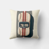 Minimalistische Retro Raceauto Streep Kussen (Achterkant)