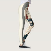 Minimalistische Retro-Raceauto-Streep Leggings (Rechts)