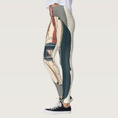 Minimalistische Retro-Raceauto-Streep Leggings (Links)