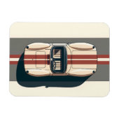 Minimalistische Retro Raceauto Streep Magneet (Horizontaal)