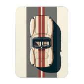 Minimalistische Retro Raceauto Streep Magneet (Verticaal)