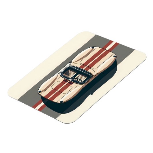 Minimalistische Retro Raceauto Streep Magneet (Linkerzijde)